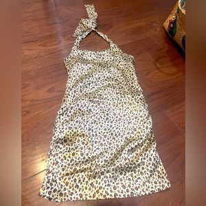 Polyester Cheetah Print Pajama Halter Dress Size Small